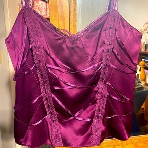 Bebe spaghetti strap top. Really nice purple color. Zip up in the back